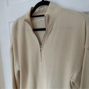 Reformation Waffle Zip Sweater